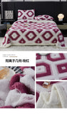 Flannel Warmth Autumn Winter Blanket Keep Warm Comfortable Jacquard King Size Blankets Skin Friendly Geometric Nap Comforter
