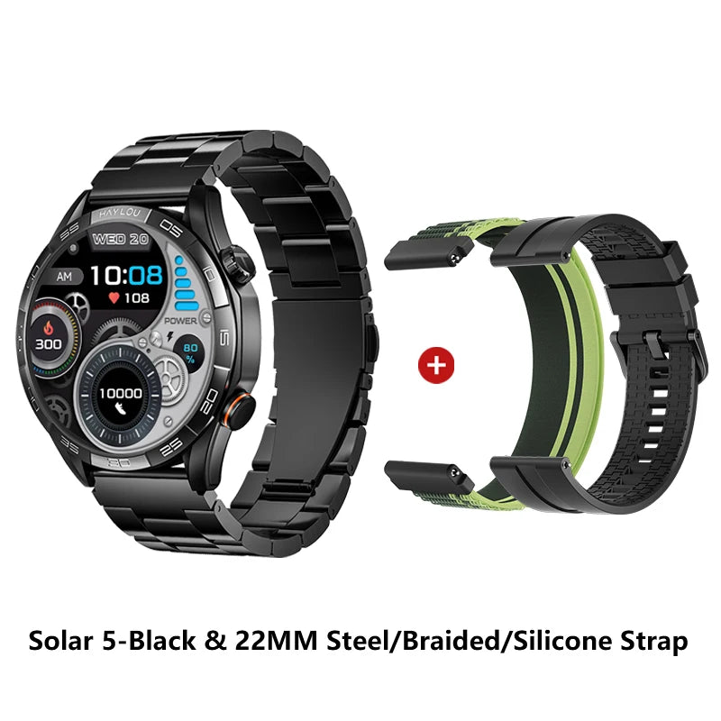 HAYLOU Solar 5 Voice Calling Smartwatch 1.58'' AMOLED Display 60Hz Smart Watch 24H Health Monitoring Sports Smartwatch for Men