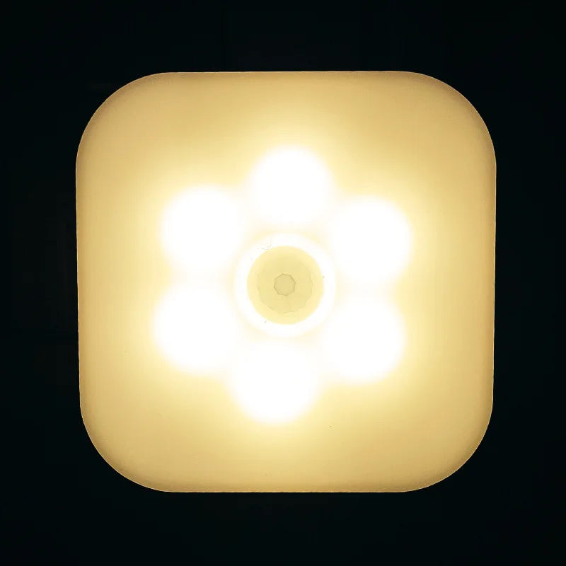 Luz nocturna con sensor de movimiento y luz LED, enchufe europeo, luz nocturna inalámbrica para niños, mesita de noche y dormitorio.