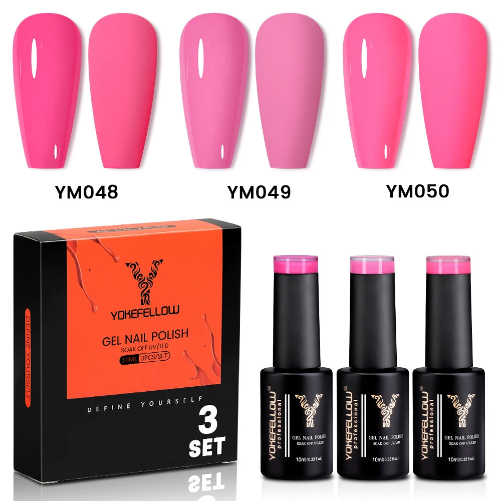NEW YOKEFELLOW 10ml Crystal Jelly Nude Red Pink Gel Nail Polish Transparent Semi-permanent UV Gel Nail Art Soak Off Gel Varnish