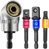 Impact Grade 105 Degree Right Angle Drill Extension for Screwdriver Bit Power Hand Tool Part Nut Attachment