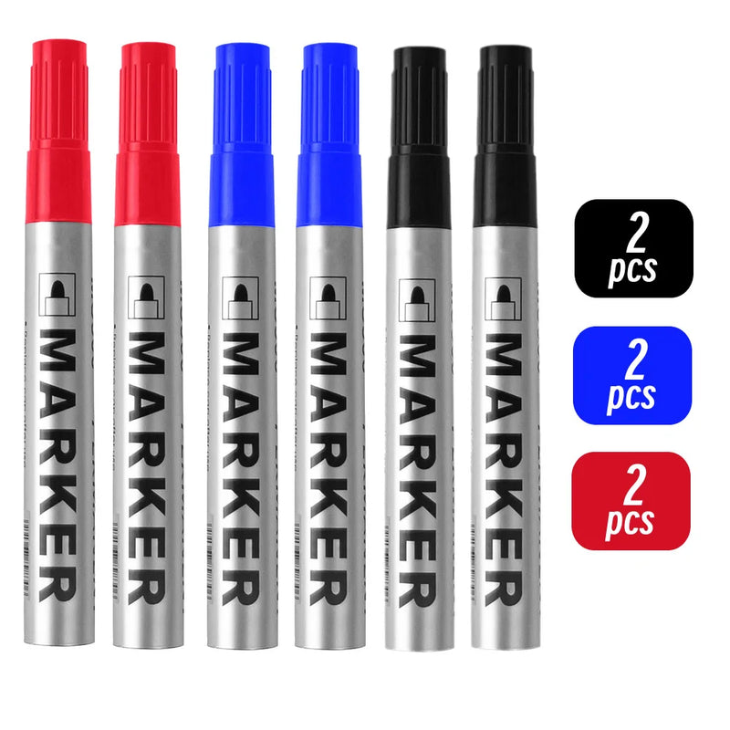 Permanent Paint Marker Pen Waterproof Black Pen for Tyre Oily Markers Quick Drying Signature Pen Stationery Supplies