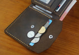 Luxury Handmade 100% Genuine Leather Men Wallet Purse Short Money Clip with Coin Pocket Male Money Bag Multi-Card Wallet Vintage