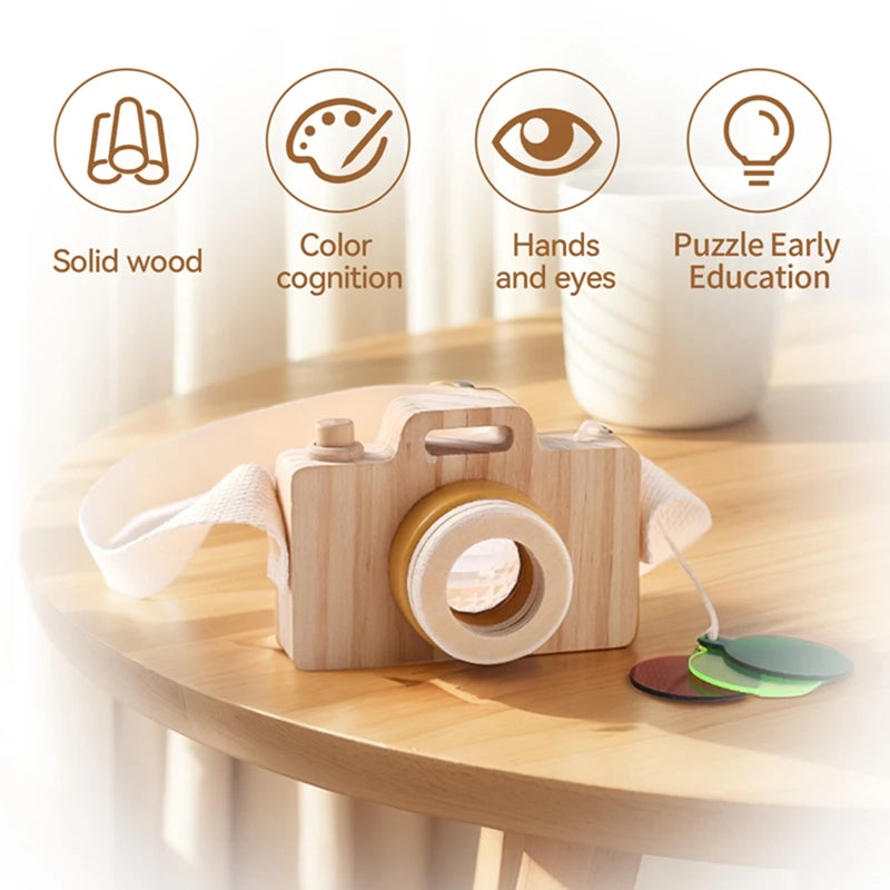 1Pc Wooden Baby Montessori Toys Fashion Camera Pendant Toys for Kids Outdoor Toys Gift Children Wooden Presents Kids Gifts
