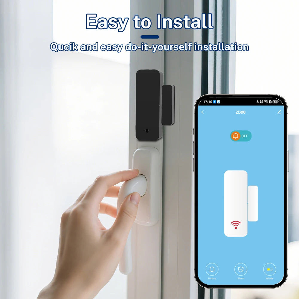 Tuya Zigbee Wifi Door and Window Sensor Security Burglar Alarm Magnetic Presence Sensor Smart Life Works with Google Home Alexa