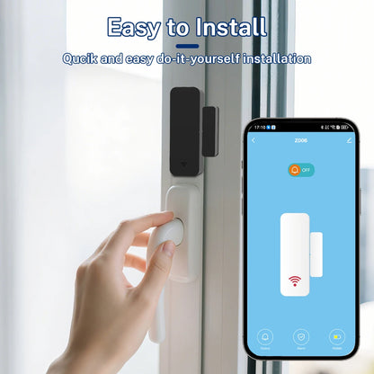 Tuya Zigbee Wifi Door and Window Sensor Security Burglar Alarm Magnetic Presence Sensor Smart Life Works with Google Home Alexa