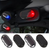 Car Fake Security Light Solar Powered Simulated Dummy Alarm Wireless Warning Anti-Theft Caution Lamp LED Blue/Red Flashing Light