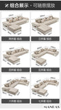Linlamim Fabric Sofa Set Furniture Living Room Sofa Set with USB and Stools / Big U Shape Cloth Couch Sofas for Home Furniture