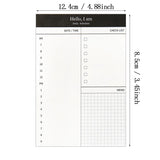 Mini daily checklist planner. Desk time schedule. Office/school notebook/planner. Stationery weekly planner.