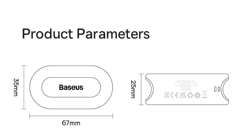 Auriculares inalámbricos Baseus Bowie EZ10 con Bluetooth 5.3, carga rápida, 0,06 pulgadas, baja latencia, miniauriculares deportivos de alta fidelidad.