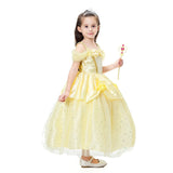 2025 Cosplay Belle Princess Dress Girls Dresses For Beauty and beast Party Clothing Magic stick crown Costume 3-12Y