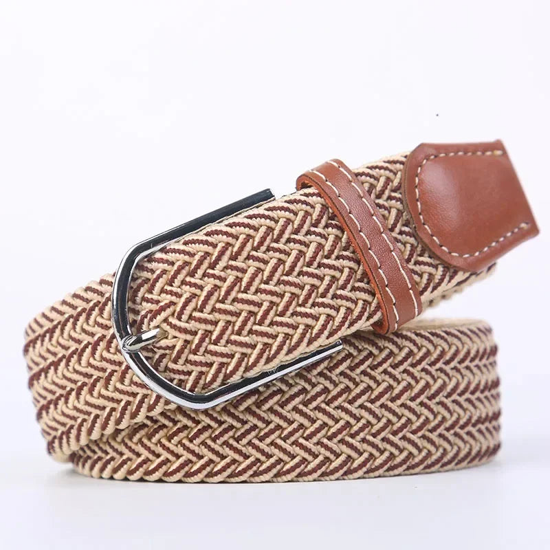 Women's Belt Fashion Casual Woven Elastic Belt Outdoor Sports Military Tactical Strap Climbing Work Belt Unisex Jeans Pants