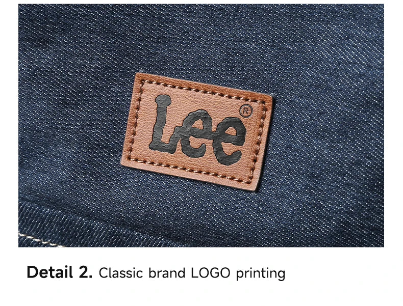 LEE Unisex Utility Canvas Leather Zipper Tote Bag Casual Denim Daily Shopping Handbag Women Men Durable Student School Book Bag