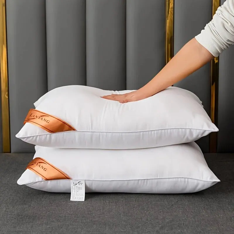 1pc White Bounce Back Pillow Solid Color Soft Comfortable Bedroom Bed Sleep 5star Hotel Home Single Adult Pillow
