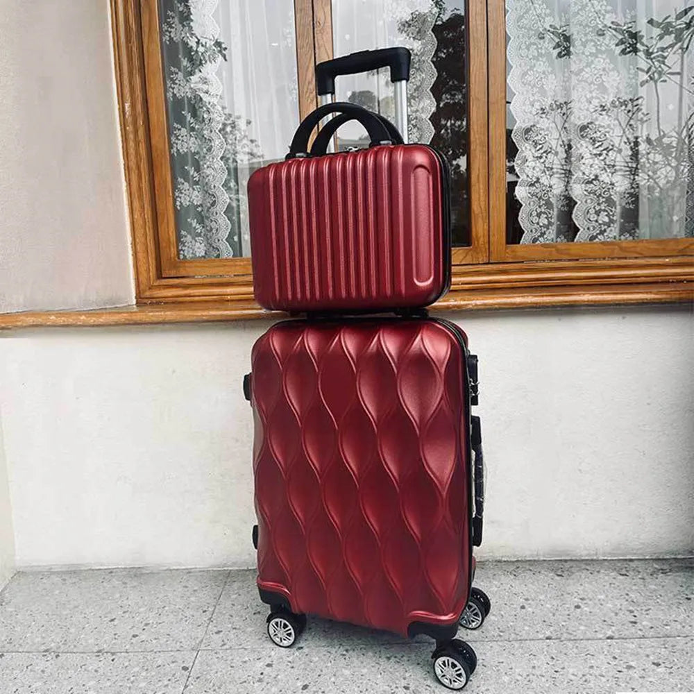Luggage Set of 2 Pieces, Carry-On Luggage Bag 20inch Portable Small Suitcase Set 14inch Handbag Trolley Case with Universal Wheels Lightweight Travel Gift Code Lock Suitcase