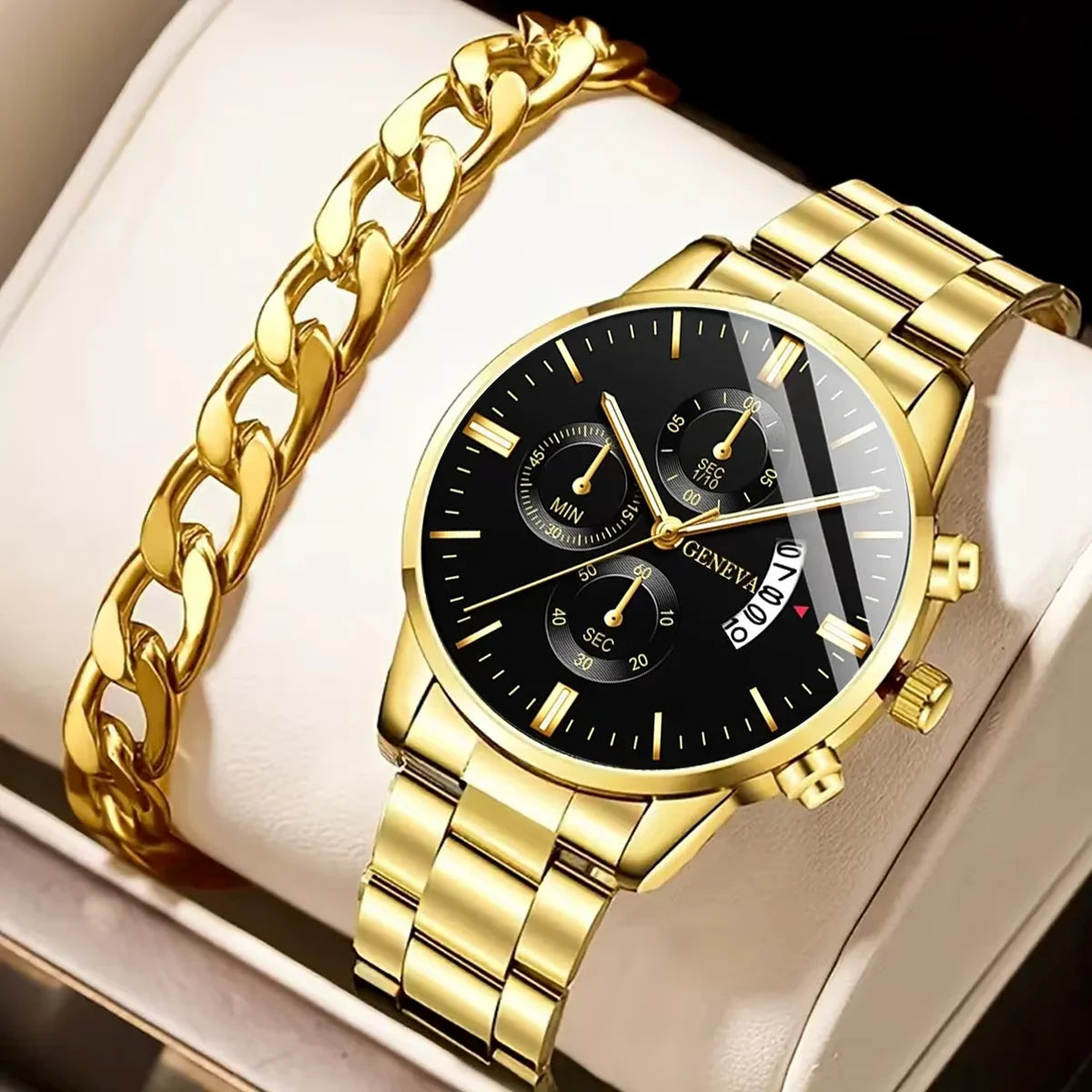 Fashion Men Stainless Steel Watch Luxury Calendar Quartz Wristwatch Men's Business Watches for Men Clock Montre Homme