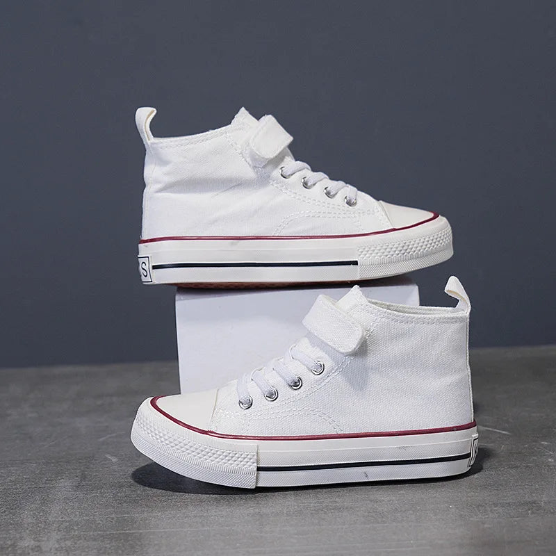 Lilo And Stitch Children's Canvas Shoes For Girls Boys White High Top Shoes Disney Kids Sneakers Casual Tennis Shoes 25-37 Size