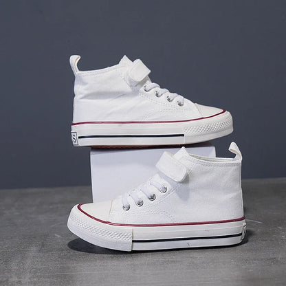 Lilo And Stitch Children's Canvas Shoes For Girls Boys White High Top Shoes Disney Kids Sneakers Casual Tennis Shoes 25-37 Size