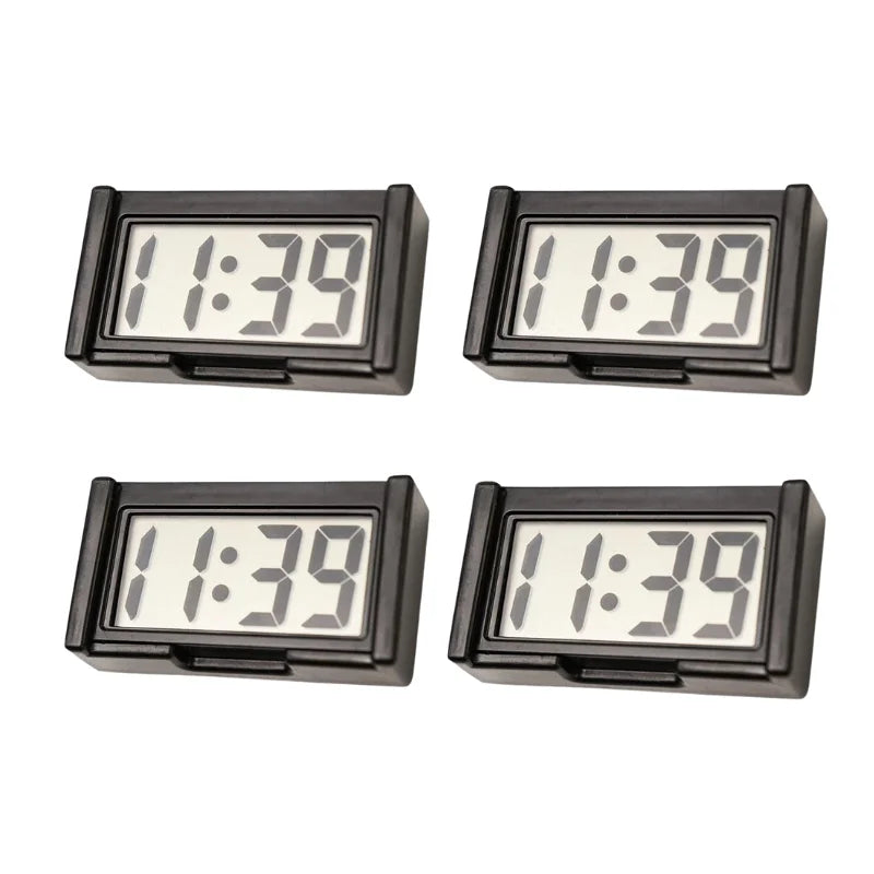 Mini Digital LCD Clock, Self-Adhesive Electronic Bracket Clock, Time and Day Display for Car Truck Dashboard, Auto Accessories