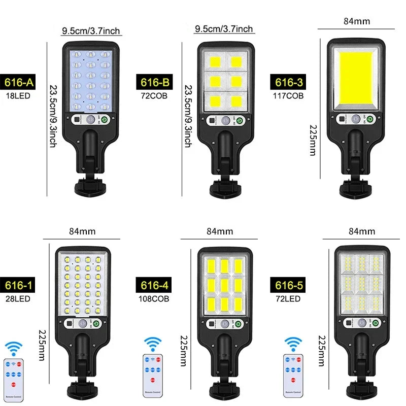 1-6PCS Motion Sensor Solar Outdoor Lights Waterproof 117COB LED Security Wall Lights Street Lamps with 3 Mode Patio Garage Yard