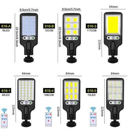 1-6PCS Motion Sensor Solar Outdoor Lights Waterproof 117COB LED Security Wall Lights Street Lamps with 3 Mode Patio Garage Yard