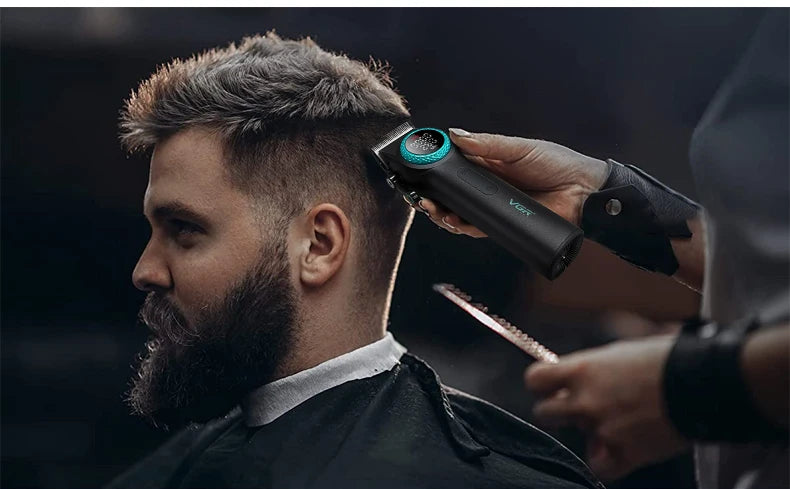 VGR 001 977 new hair trimming set high-end men's hair clipper intelligent digital display electric carving and whitening trimmer