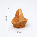 1pc Mini Simulated Rattan Basket Model DIY Creative Dollhouse Dessert Shop Food Vegetable Ornaments Craft Kitchen Decoration