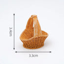 1pc Mini Simulated Rattan Basket Model DIY Creative Dollhouse Dessert Shop Food Vegetable Ornaments Craft Kitchen Decoration