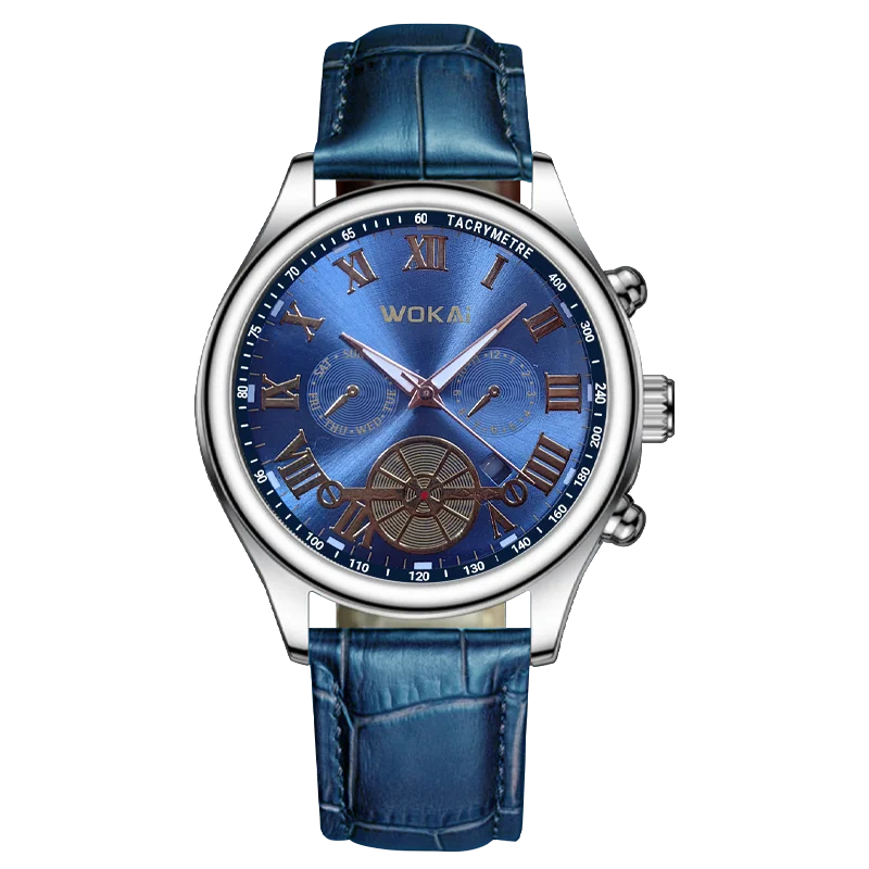 New 2023wokai business watch Quartz sports leisure belt men's watch Wheel pattern personality women clock