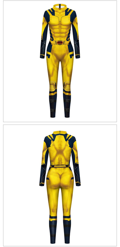 Halloween Adult Show Costume Marvel Costumes Deadpool Wolverine Play Costumes Slim Jumpsuit