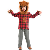 Kids Girls Boys Werewolf Animal Costume Shirt Pants Mask Gloves Fancy Cosplay Halloween Little Red Riding Hood Big Grey Wolf Clothes