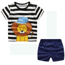 Mickey Mouse Summer T-shirt Shorts Children's Short Sleeve Set Cotton Tees Tracksuits Boys Girls Clothes Casual Two Piece