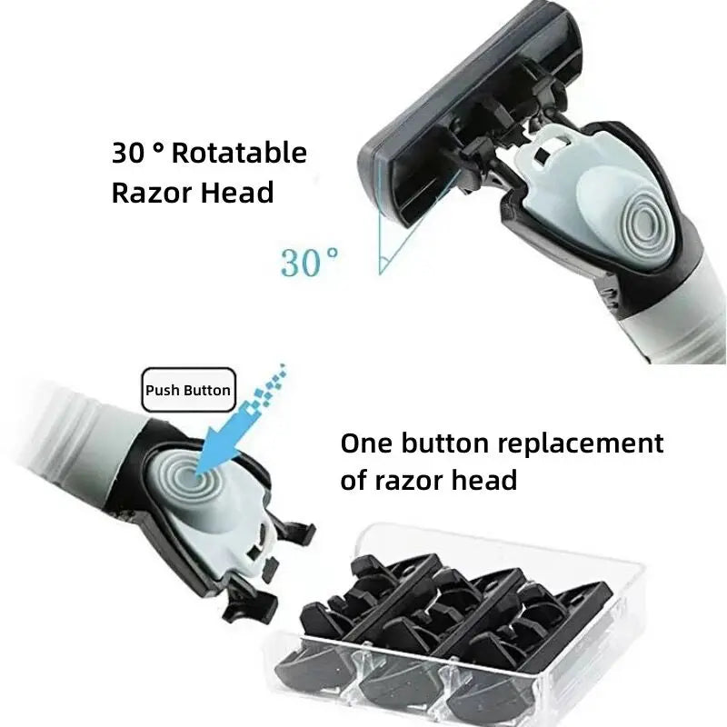 Afeitadora manual con cabezal de 6 capas, cuchilla clásica de doble filo de acero inoxidable, afeitadora de seguridad para barba y bigote.
