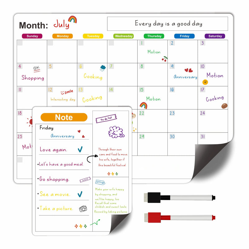 Magnetic Calendar For Fridge Monthly Weekly Planner Calendar Table Dry Erase Whiteboard With Pen Fridge Sticker Message Board