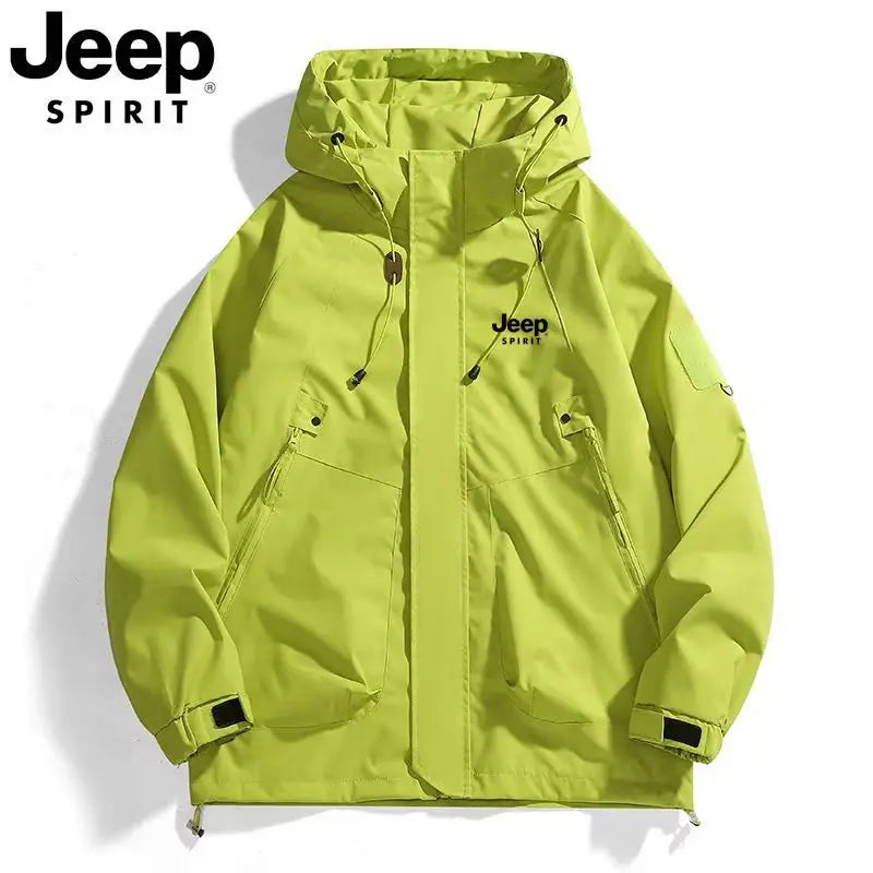 JEEP windbreaker jacket for both men and women, new Spring/Autumn 2026 style windproof hooded sport outdoor loose top