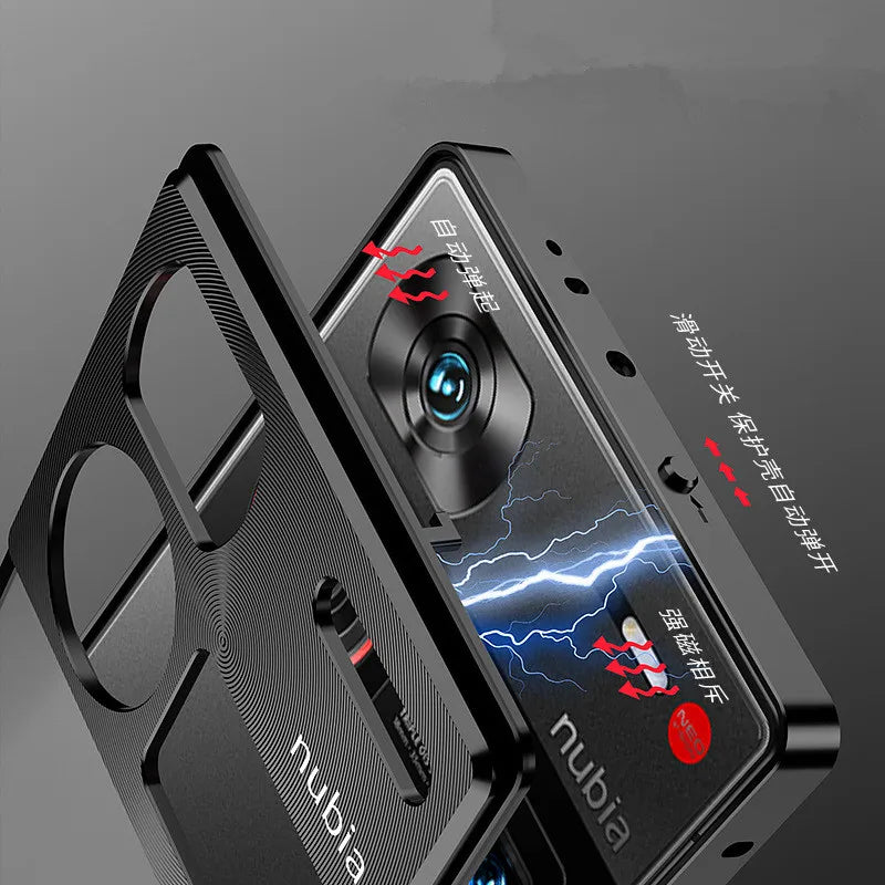 Funda con marco de metal magnético para Nubia Z60 Ultra, carcasa trasera de acrílico y metal, a prueba de golpes, ultrafina, para Nubia Z60 Ultra