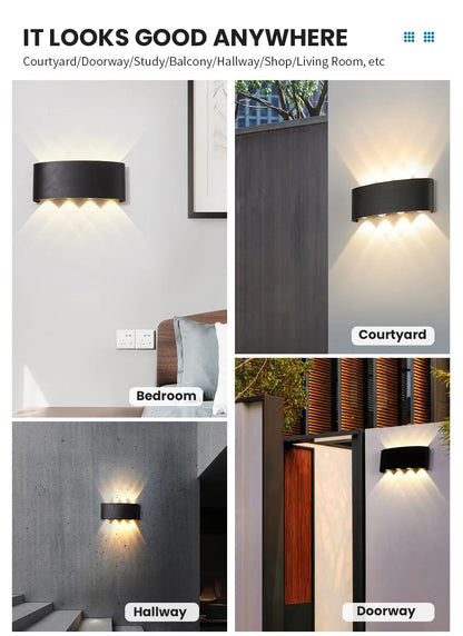 LED Wall Lamp 2W 4W 6W 8W 10W AC 85-265V Waterproof IP66 High Brightness Indoor And Outdoor Garden Decorative Lamp