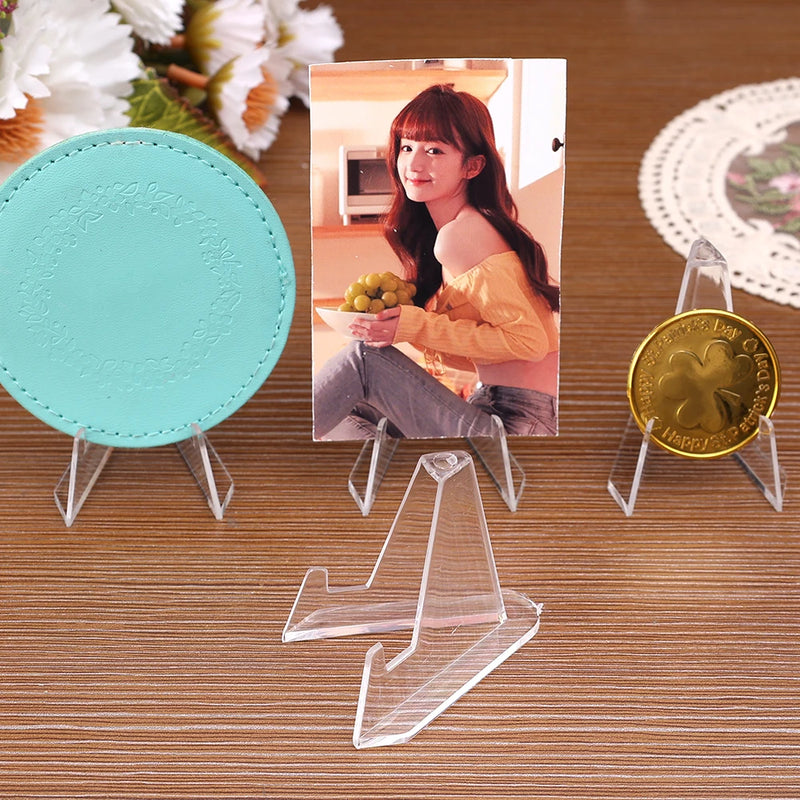 1-30Pcs Clear Acrylic Coin Display Stand Holders Small Easel Rack Trading Card Holder Support For Kpop Idol Card Organizer