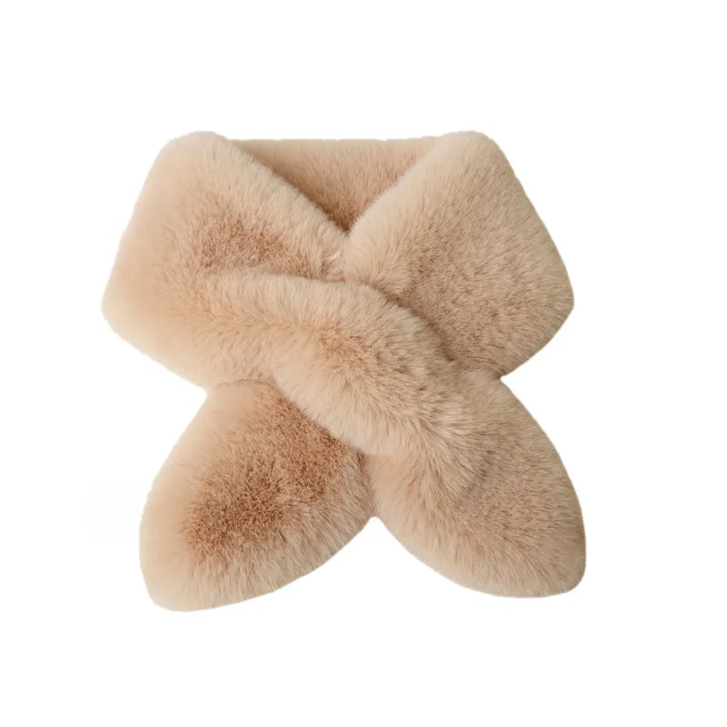 New Fake Fur Scarf Female Imitation Rabbit Fur Warm Scarf Winter Student Plush Female Scarf Winter Cold Outdoor Thickening Warm