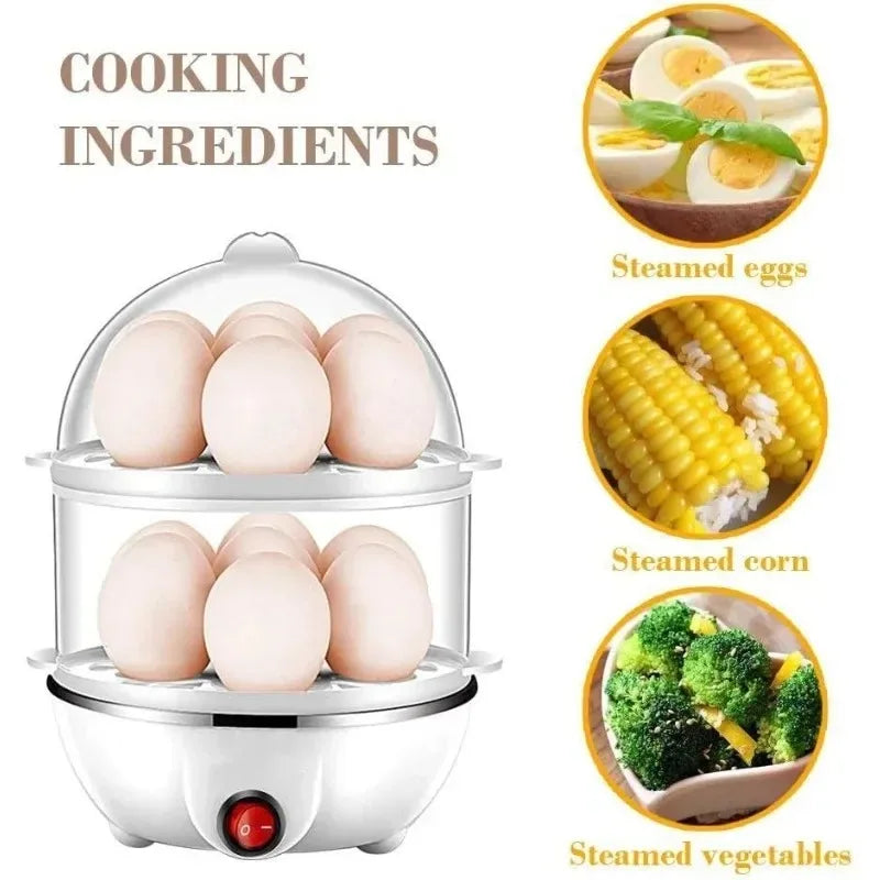 Automatic Electric Egg Steamer Multifunctional Electric Egg Boiler Double-Layer Egg Cooker Mini Kitchen Breakfast Machine