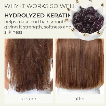 Cápsula de vitaminas para el cabello Aceite de queratina Restauración rápida Cuidado del cabello suave y brillante Nutrir Reparar el cabello dañado Tratamiento para la división Producto