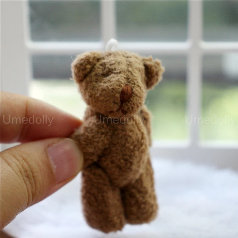 1/6 or 1/12 Scale Miniature Dollhouse Bear Rabbit Plush Toy Mini Kids Room Decor for OB11 Blyth Doll Accessories