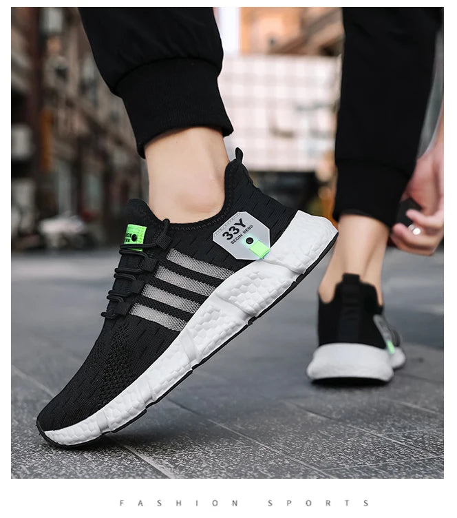Breathable Mesh Men Shoes Trendy Lightweight Walking Flats Plus Size Male Tennis Sneakers Outdoor Running Fitness Shoes 2024