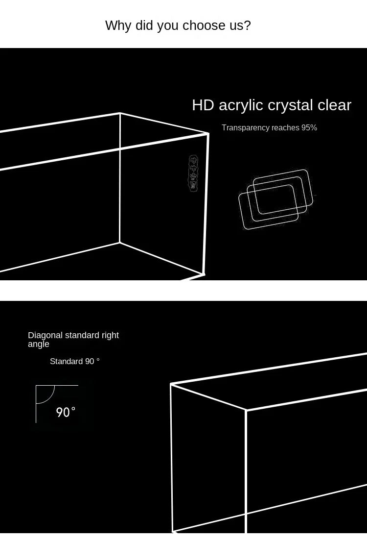 Acrylic Ultra White Fish & Aquatic Pets Tank Open Aquarium Light Table Top Small Rectangular Water Plant Turtle Tank Customized