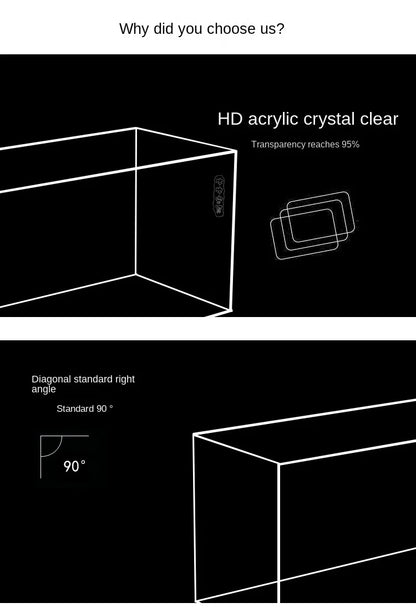 Acrylic Ultra White Fish & Aquatic Pets Tank Open Aquarium Light Table Top Small Rectangular Water Plant Turtle Tank Customized