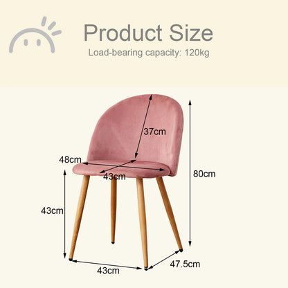 A Set Of 4 Dining Chairs With Soft Velvet And Metal Feet Suitable for Kitchen Dining Room Living Room Lounge(Pink/Green/Blue))