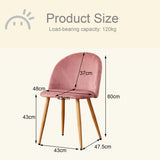 A Set of 4 Dining Chairs With Soft Velvet and Metal Legs, Suitable for Kitchen, Dining Room, Living Room, Lounge (Pink/Green/Blue)