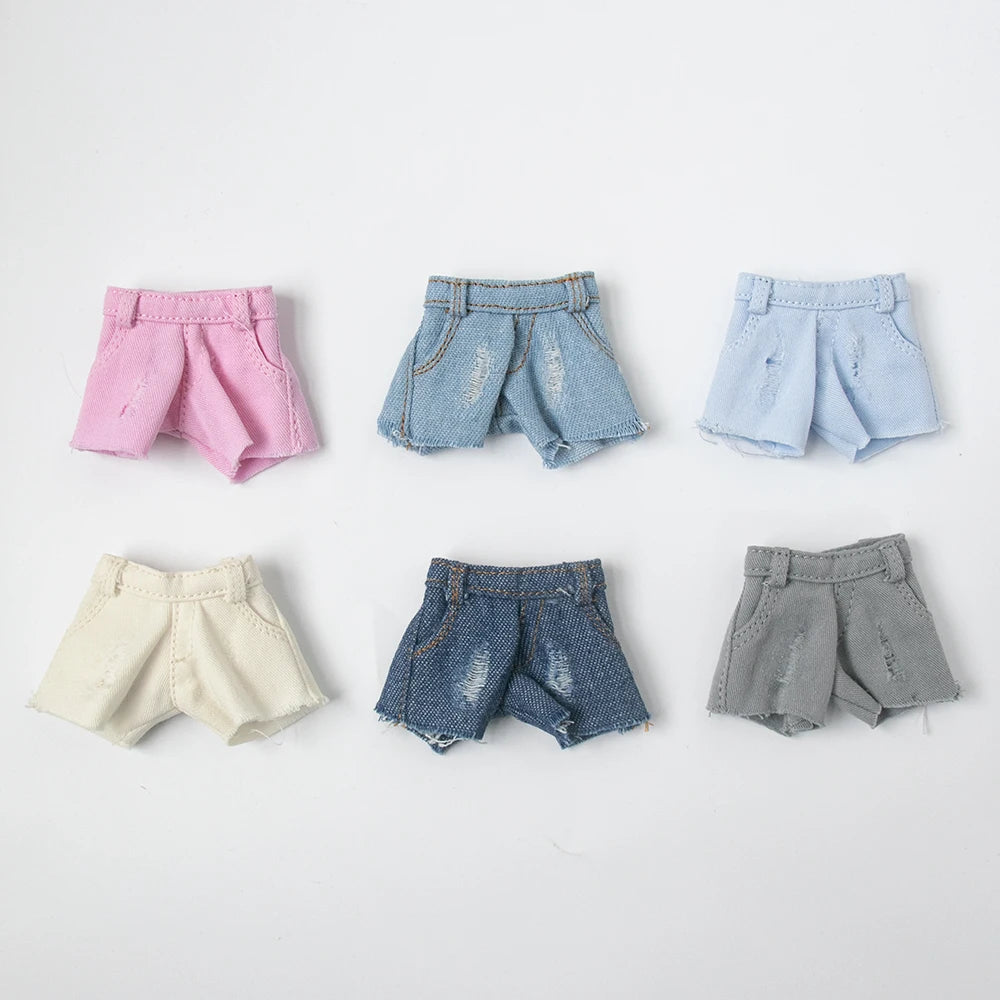 Blythe Clothing Fashion Vest Tops Denim Shorts Casual Pants Belt Multicolor for Licca Azones Ob22 24 Ker YMY Doll Accessories
