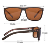 ZENOTTIC Polarized Sunglasses for Men Shades Lightweight TR90 Frame UV400 Protection Square Outdoor Travel Driving Sun Glasses
