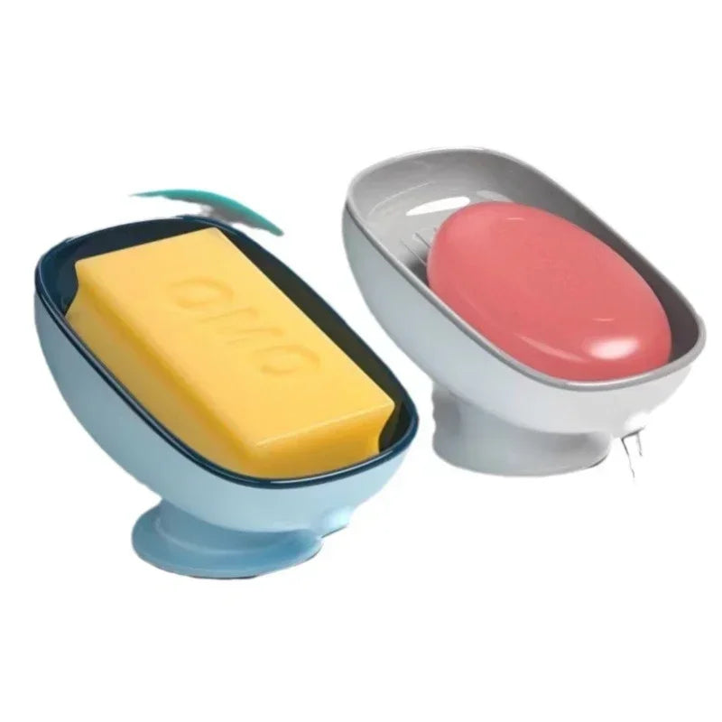 Super Suction Cup Soap Dish with drain water For Bathroom Soap Holder Kithcen Sponge Holder Soap container Bathroom Supplies